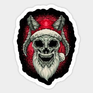 SANTA SKULL HORN HEAD Sticker